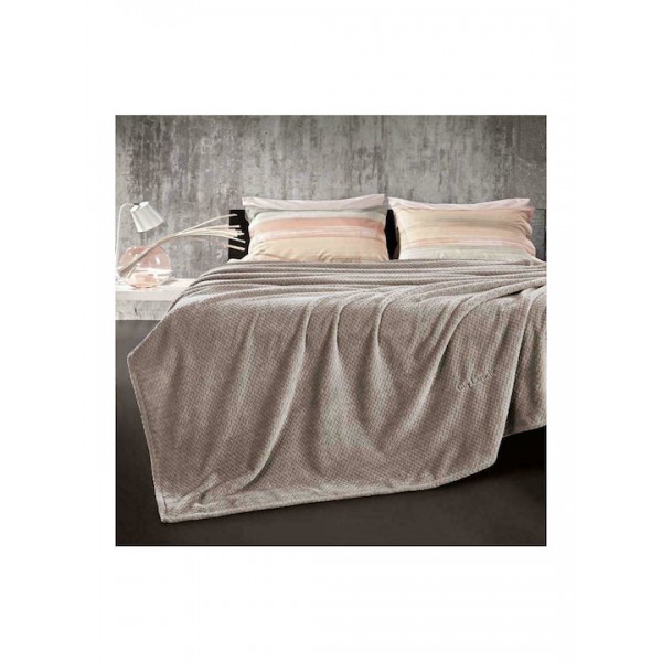 Guy Laroche Rombus Κουβέρτα Fleece Μονή 160x220εκ. Wenge5206480568114