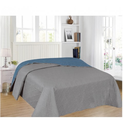 ΚΟΥΒΕΡΛΙ ΗΜΙΔΙΠΛΟ 180x240 GEO DARK GRAY BLUE RAF