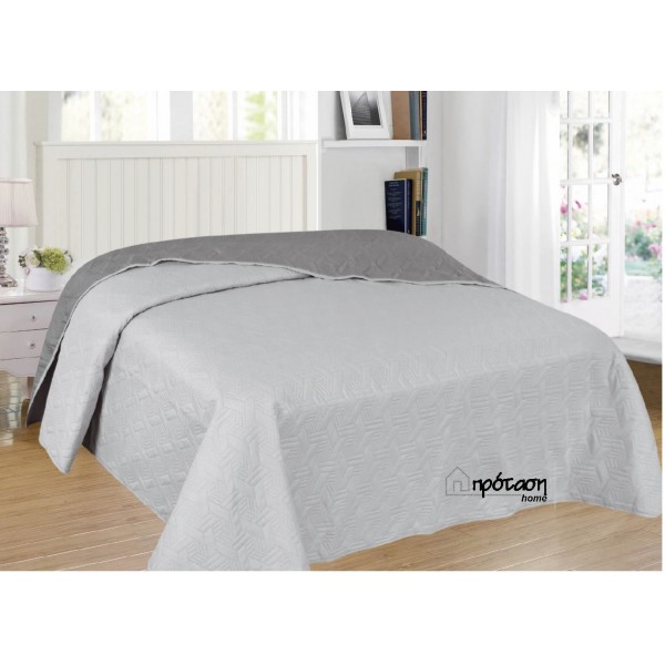 ΚΟΥΒΕΡΛΙ ΥΠΕΡΔΙΠΛΟ 240x260 GEO LIGHT GRAY  DARK GRAY