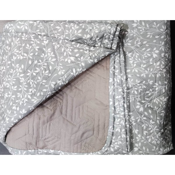 ΚΟΥΒΕΡΛΙ ΥΠΕΡΔΙΠΛΟ 240x260 TWING GRAY / MOCΗA  DARK BEIGE