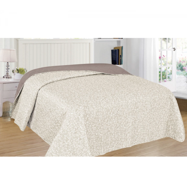 ΚΟΥΒΕΡΛΙ ΥΠΕΡΔΙΠΛΟ 260x240 TWING BEIGE / MOCΗA BEIGE