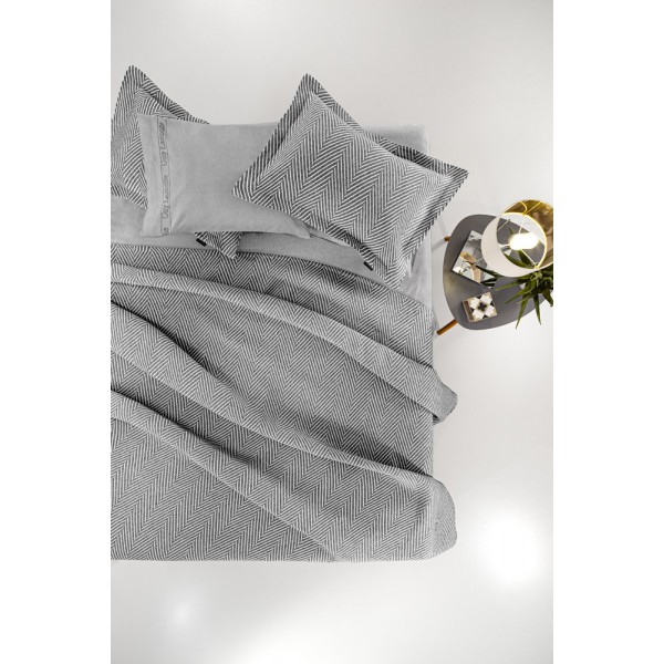 Κουβέρτα jacquard Vigo Anthracite 245x260 Guy Laroche