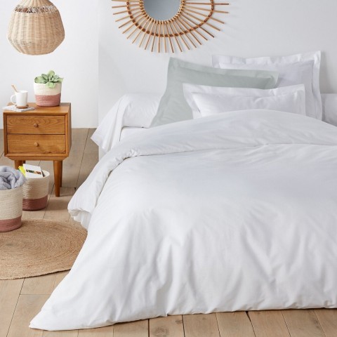 Σεντόνι ΠΑΡΟΣ (160tc ) Υπέρδιπλο 240Χ270  percale λευκό  50%cotton 50%pol