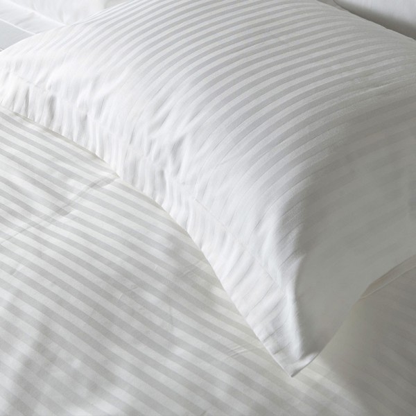 Σεντόνι Μονό ( 220tc) Άστρος percale λευκό ρίγα 1cm  170Χ275 100% βαμβάκι