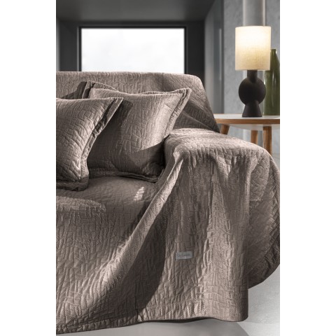 Σετ 2τμχ. Ριχτάρι 170Χ250 Avon Choco  με Διακοσμητικό Μαξιλαράκι 45x455206480608773