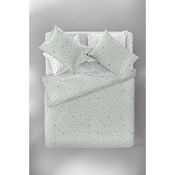 ΠΑΠΛΩΜΑΤΟΘΗΚΗ ΥΠΕΡΔΙΠΛΗ RAFFIA AQUA 225X245 ΣΕΤ 3ΤΜΧ. SAIT CLAIR