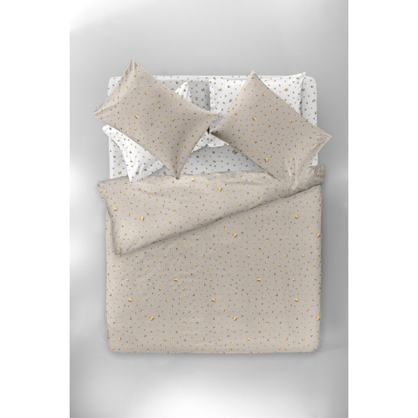 ΠΑΠΛΩΜΑΤΟΘΗΚΗ ΥΠΕΡΔΙΠΛΗ RAFFIA TAUPE 225X245 ΣΕΤ 3ΤΜΧ. SAIT