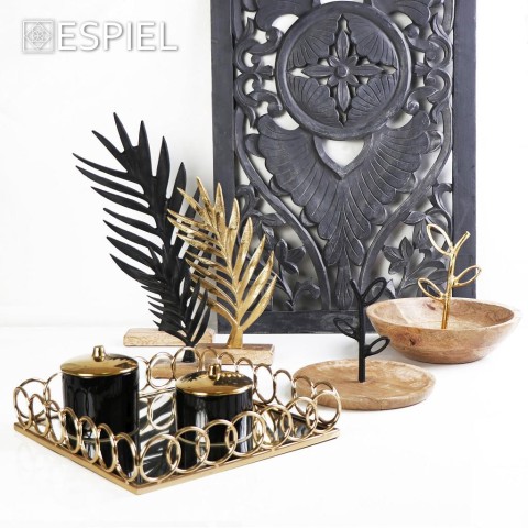 ΠΙΑΤΕΛΑ ΞΥΛINH  ΜΕ ΜΕΤΑΛΛΙΚΗ ΛΑΒΗ ΧΡΥΣΗ  20Χ20Χ17ΕΚ FRI114  ESPIEL5205918327453