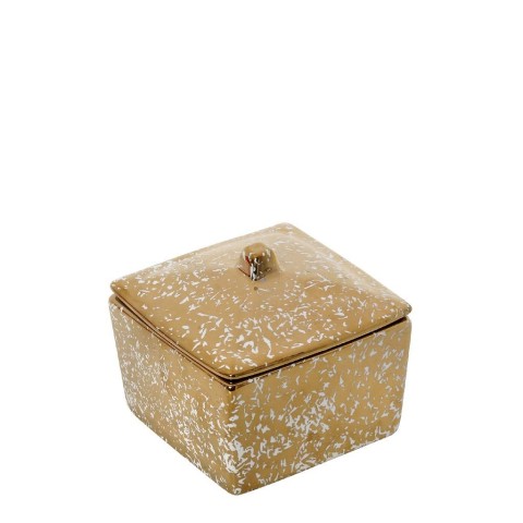 ΔΟΧΕΙΟ ΜΕ ΚΑΠΑΚΙ ΚΕΡΑΜΙΚΟ  ΧΡΥΣΟ-ΛΕΥΚΟ 10,5Χ10,5Χ9ΕΚ. ROD211K45205918328276