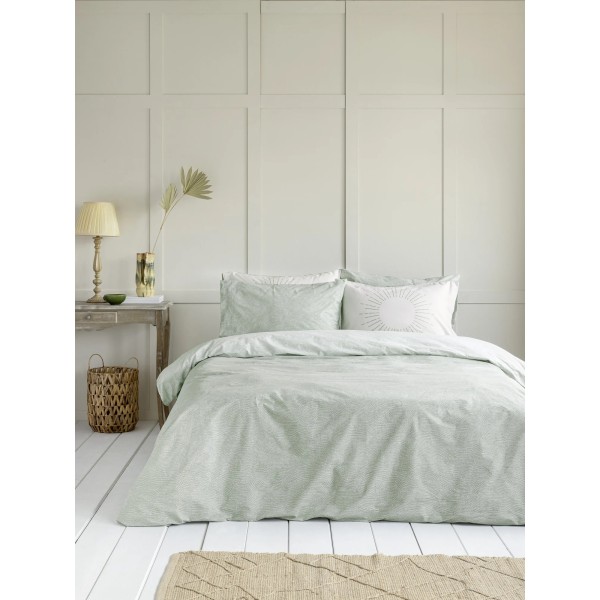 Σεντόνια (σέτ 4 τεμαχίων)  Waves Υπέρδιπλα 240x260 - πράσινο μπέζ5206482131170