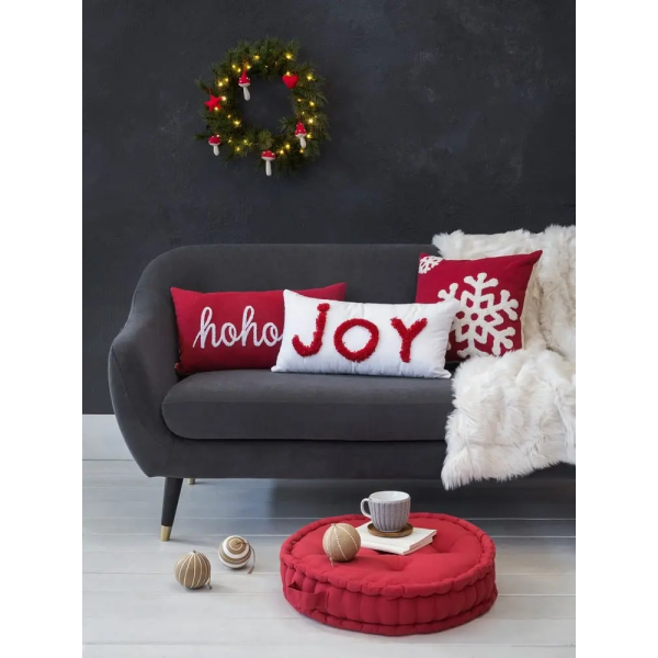 Μαξιλάρι Διακοσμητικό Χριστουγεννιάτικο (Με Γέμιση) Snowy Red-White Nima5206482089358