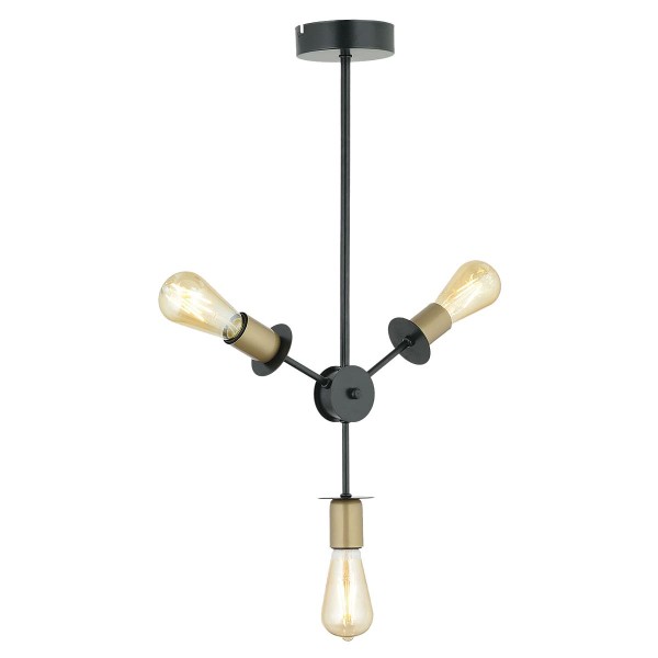 Φωτιστικό Κρεμαστό AKA Τρίφωτο Αντικέ/Μαύρο Μέταλλο 35x52cm5200014780009