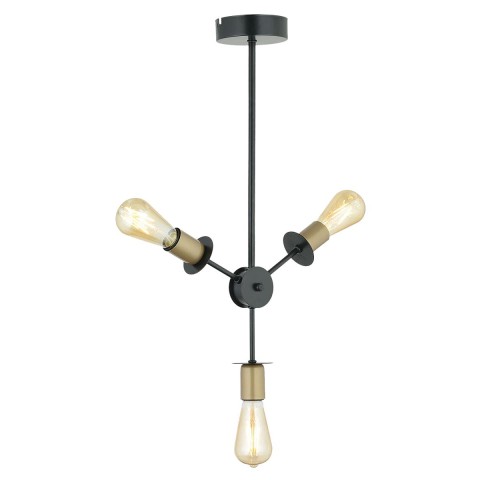 Φωτιστικό Κρεμαστό AKA Τρίφωτο Αντικέ/Μαύρο Μέταλλο 35x52cm5200014780009