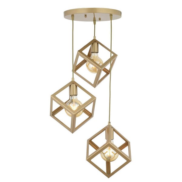 Φωτιστικό Κρεμαστό CU Τρίφωτο Αντικέ Μέταλλο 35x80cm5200014780026