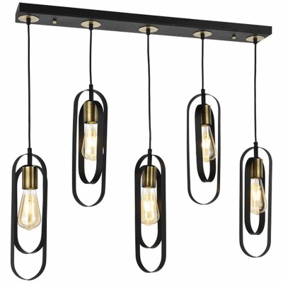 Φωτιστικό Κρεμαστό FERY Πολύφωτο Μαύρο Μέταλλο 40x70cm5200014780165