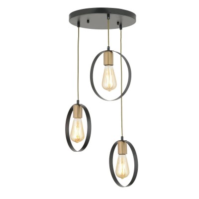 Φωτιστικό Κρεμαστό FERY Πολύφωτο Μαύρο Μέταλλο 40x70cm5200014780165