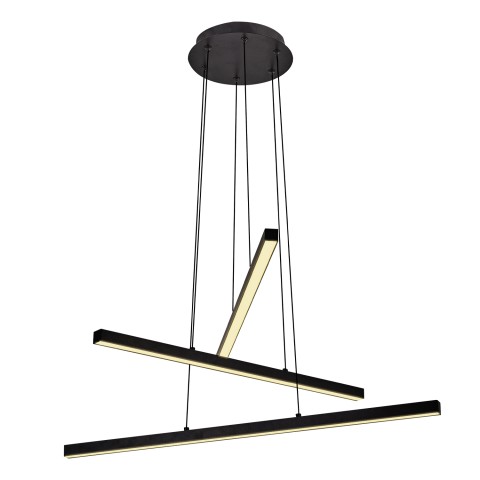 Φωτιστικό Κρεμαστό MOSETEN Τρίφωτο Μαύρο Μέταλλο/Αλουμίνιο 66x120cm5200014830024