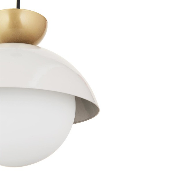 Φωτιστικό Κρεμαστό FIE Μαύρο/Λευκό Μέταλλο/Γυαλί 25x21cm5200014780078