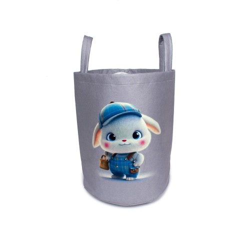 Παιδικό Καλάθι Αποθήκευσης Cap Bunny 38 50X30X45 cm Γκρι Υφασμάτινο31463608013