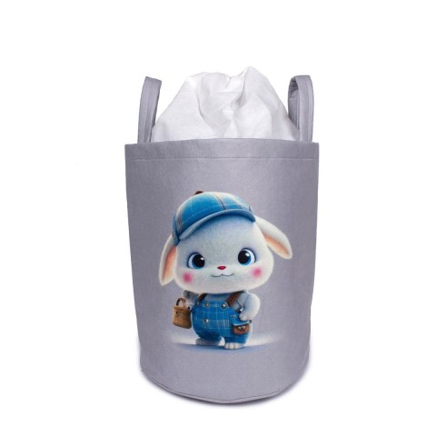 Παιδικό Καλάθι Αποθήκευσης Cap Bunny 38 50X30X45 cm Γκρι Υφασμάτινο31463608013