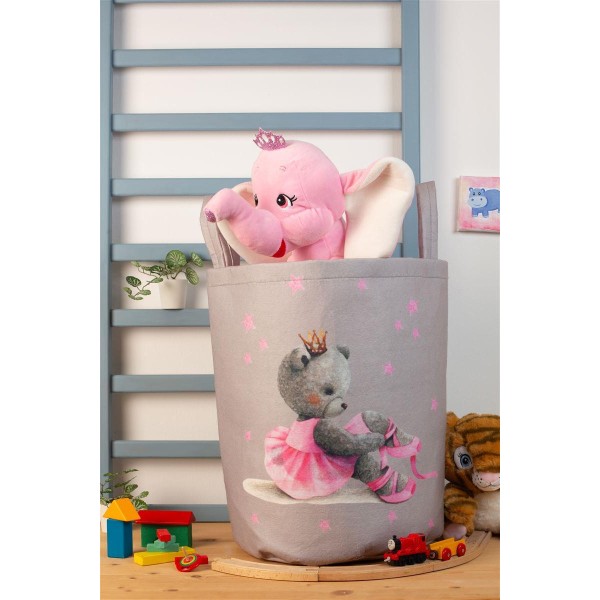 Παιδικό Καλάθι Αποθήκευσης Ballerina 105 50X30X45 cm Γκρι Ροζ  Υφασμάτινο31463608006