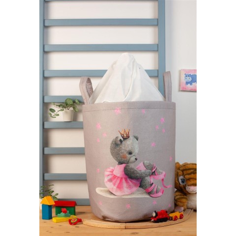 Παιδικό Καλάθι Αποθήκευσης Ballerina 105 50X30X45 cm Γκρι Ροζ  Υφασμάτινο31463608006