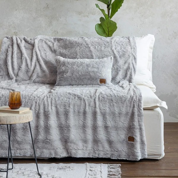 Κουβέρτα καναπέ 130x170 -  Velure Light Gray5206482109179
