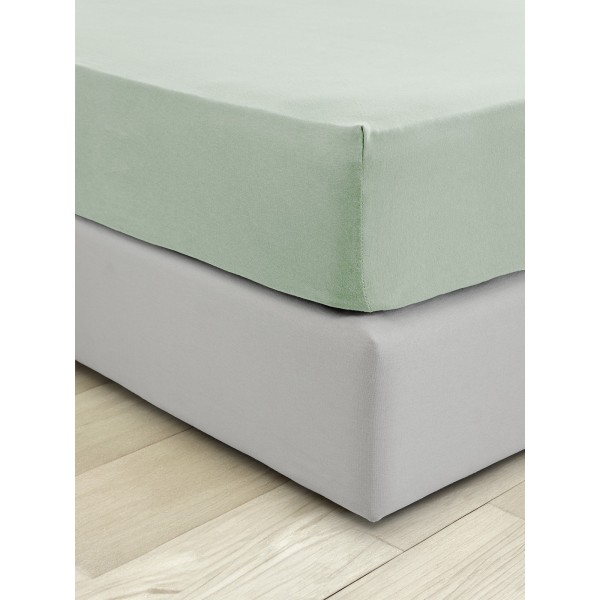 Σεντόνι Jersey Υπέρδιπλο με Λάστιχο 160Χ200+40-  Tender  Mint5206482153509