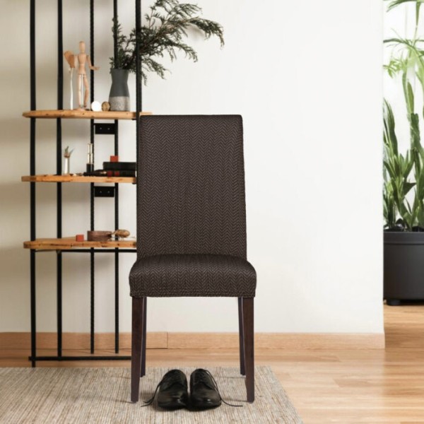 APOLLO MARRON   C/07 ΕΛΑΣΤΙΚΟ ΚAΛΥΜΜΑ ΓΙΑ  ΚΑΡΕΚΛΑ τραπεζαρἰας  με πλάτη