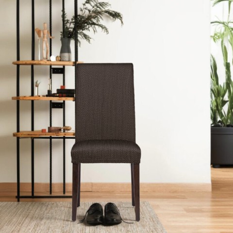 APOLLO MARRON   C/07 ΕΛΑΣΤΙΚΟ ΚAΛΥΜΜΑ ΓΙΑ  ΚΑΡΕΚΛΑ τραπεζαρἰας  με πλάτη