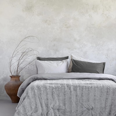 Κουβέρτα/Πάπλωμα Μονό 160x220 - Velure Light Gray Nima Home