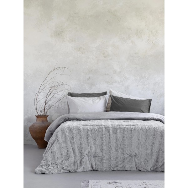 Κουβέρτα/Πάπλωμα Μονό 160x220 - Velure Light Gray Nima Home