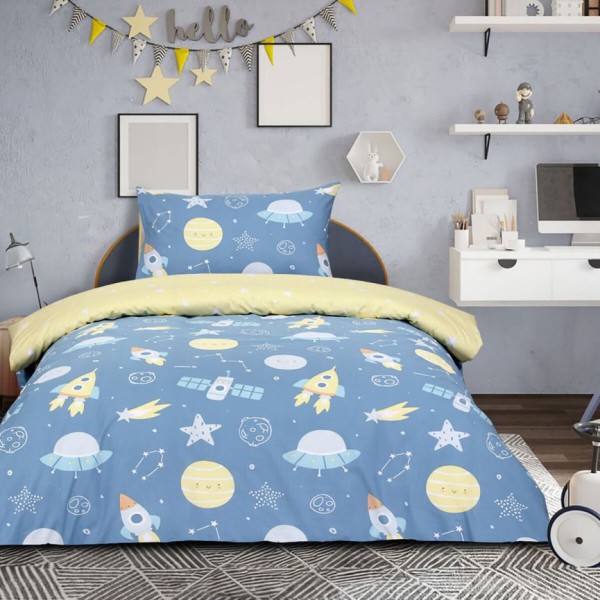 Σετ Σεντόνια Μονά με Λάστιχο - Space . 5206482171107