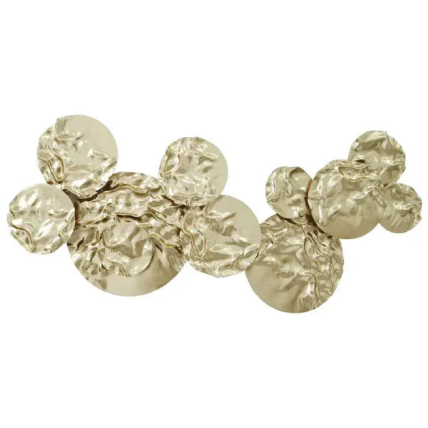 ΔΙΑΚΟΣΜΗΤΙΚΟ ΜΕΤΑΛΛΙΚΟ ΤΟΙΧΟΥ ΧΡΥΣΟ ΚΥΚΛΟΙ ΤΣΑΛΑΚΩΤΟ - 130.2x60.3x6.4cm 