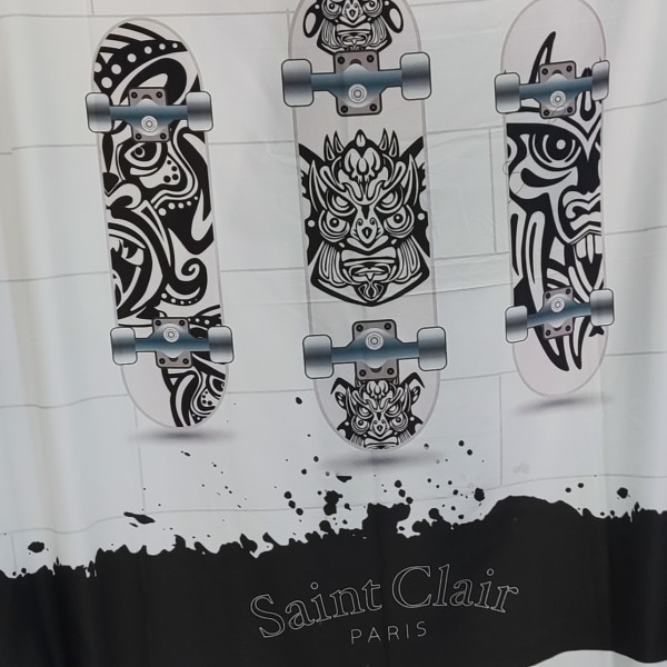 ΚΟΥΡΤΙΝΑ ΜΕ ΤΡΕΣΑ  ΠΑΙΔΙΚΗ SAINT CLAIR paris SOFT-TOUCH skateboarding art με τρέσα 160X260 5206480634857