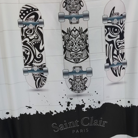 ΚΟΥΡΤΙΝΑ ΜΕ ΤΡΕΣΑ  ΠΑΙΔΙΚΗ SAINT CLAIR paris SOFT-TOUCH skateboarding art με τρέσα 160X260 5206480634857