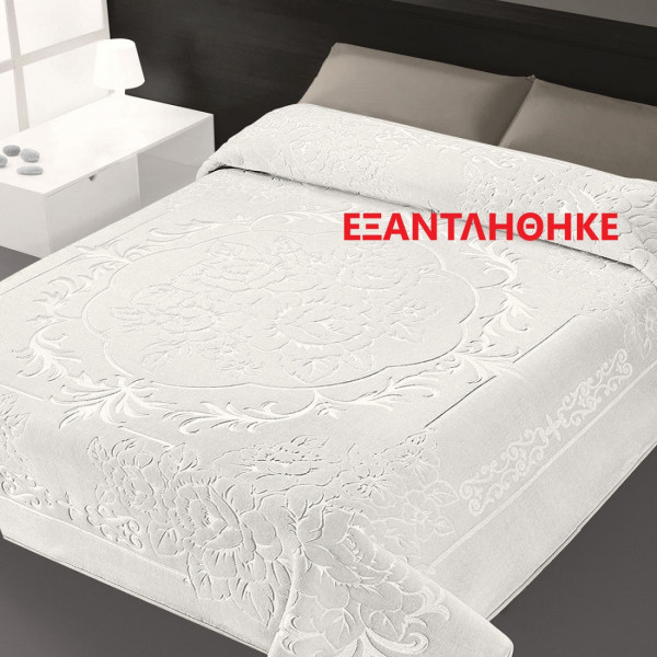 Κουβέρτα Βελουτέ BELPLA 502 Υπέρδιπλη 220x240 Λευκό 