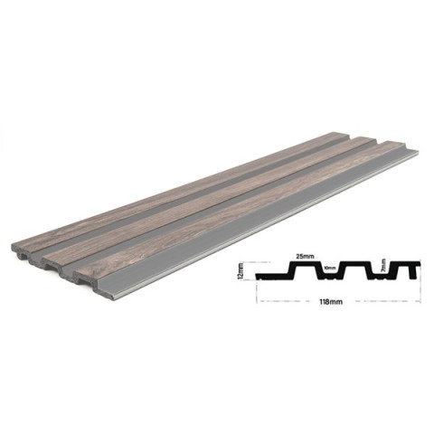 PS PANEL ΜΕ 3D ΠΗΧΑΚΙΑ 00 PIANO 12/122/2900mm WALNUT/DARK GREY NewPlan 