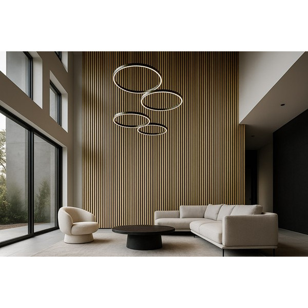 PS PANEL ΜΕ 3D ΠΗΧΑΚΙΑ F4 PIANO 12/122/2900mm NAT.OAK/BLACK NewPlan 
