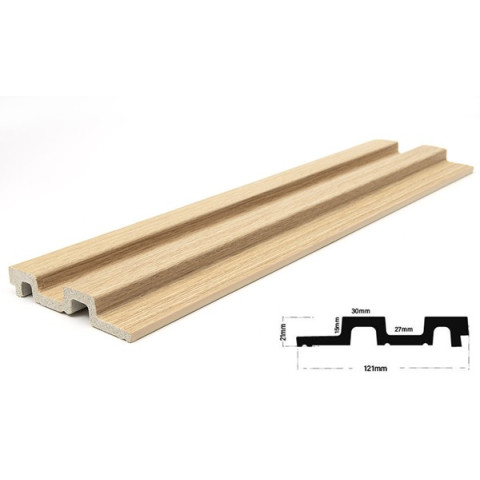 PS PANEL  ΜΕ 3D ΠΗΧΑΚΙΑ 04 RESIDENCE 21/122 mm WHITE OAK NewPlan 