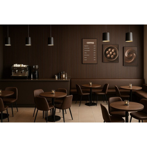 PS PANEL  ΜΕ 3D ΠΗΧΑΚΙΑ 08 RESIDENCE 21/122 mm DARK BROWN OAK NewPlan 