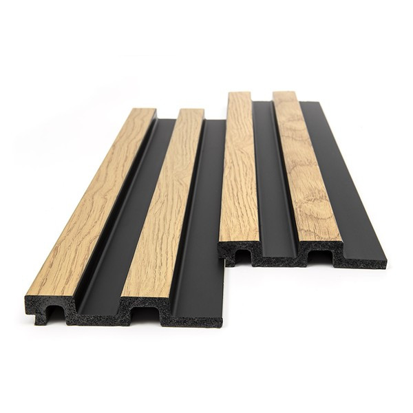 PS PANEL  ΜΕ 3D ΠΗΧΑΚΙΑ F4 RESIDENCE 21/122 mm  NAT.OAK/BLACK NewPlan 