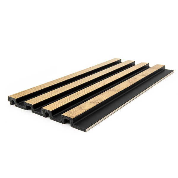 PS PANEL  ΜΕ 3D ΠΗΧΑΚΙΑ F4 RESIDENCE 21/122 mm  NAT.OAK/BLACK NewPlan 