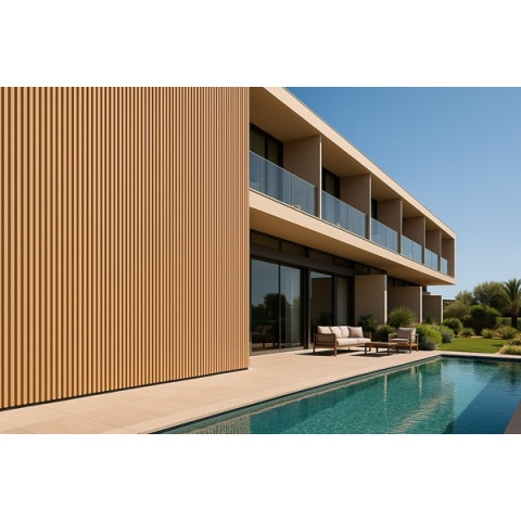 WPC PANEL 2ης ΓΕΝΙΑΣ ΜΕ 3D ΠΗΧΑΚΙΑ 25/147.5mm LIGHT OAK 5550 NewPlan 