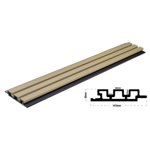 WPC PANEL 2ης ΓΕΝΙΑΣ ΜΕ 3D ΠΗΧΑΚΙΑ 25/147.5mm LIGHT OAK 5550 NewPlan 