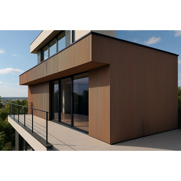 WPC PANEL 2ης ΓΕΝΙΑΣ ΜΕ 3D ΠΗΧΑΚΙΑ 25/147.5mm TEAK 5510 NewPlan 