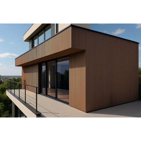 WPC PANEL 2ης ΓΕΝΙΑΣ ΜΕ 3D ΠΗΧΑΚΙΑ 25/147.5mm TEAK 5510 NewPlan 