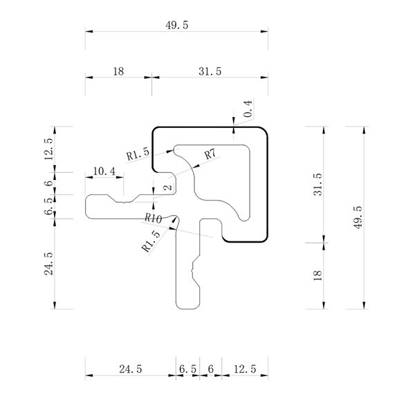 ΓΩΝΙΑ ΕΞΩΤΕΡΙΚΗ 2ης ΓΕΝΙΑΣ 49.5Χ49.5Χ2900 ΓΙΑ PANEL 5570 NewPlan 