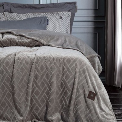 Guy Laroche .ROMBUS OLIVE Κουβέρτα Fleece Υπέρδιπλη 220x240εκ.5206480568138 2