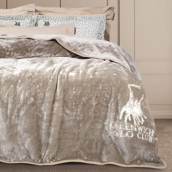 G.P.C. POLO 2494 ΚΟΥΒΕΡΤΑ VELOUR ΥΠΕΡΔΙΠΛΗ μπεζ